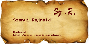 Szanyi Rajnald névjegykártya
